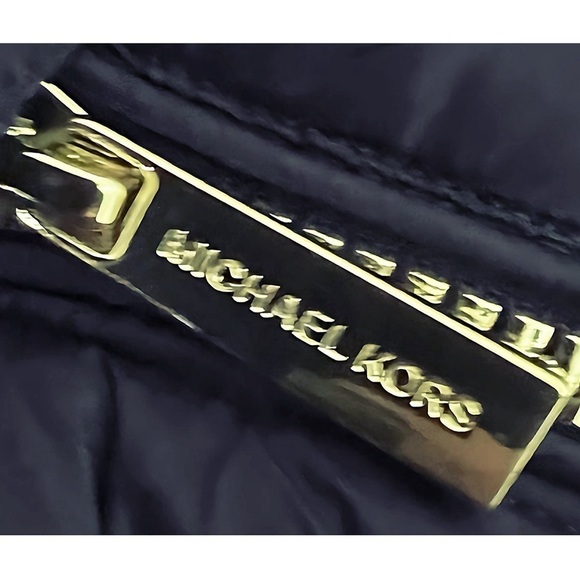 Michael Kors Womens Blue Full Zip Hooded Mid Length Puffer Jacket Sz L New - Picture 9 of 15